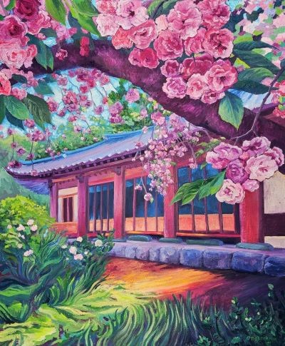 KING-CHERRY-BLOSSOMS-OIL-PAINTING-TAHNI-OSTERMAN