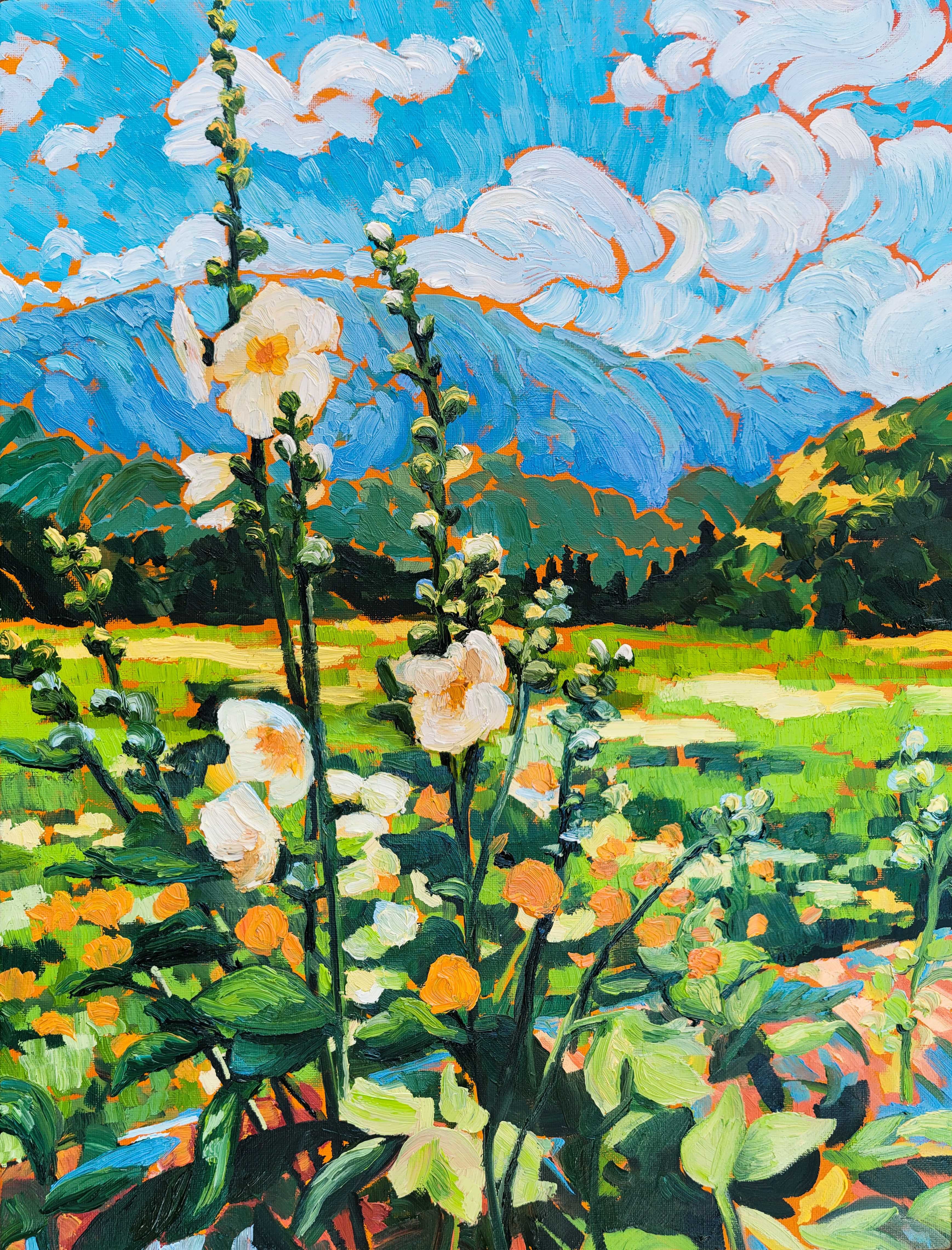 WILD-HOLLYHOCKS-OIL-PAINTING-TAHNI-OSTERMAN