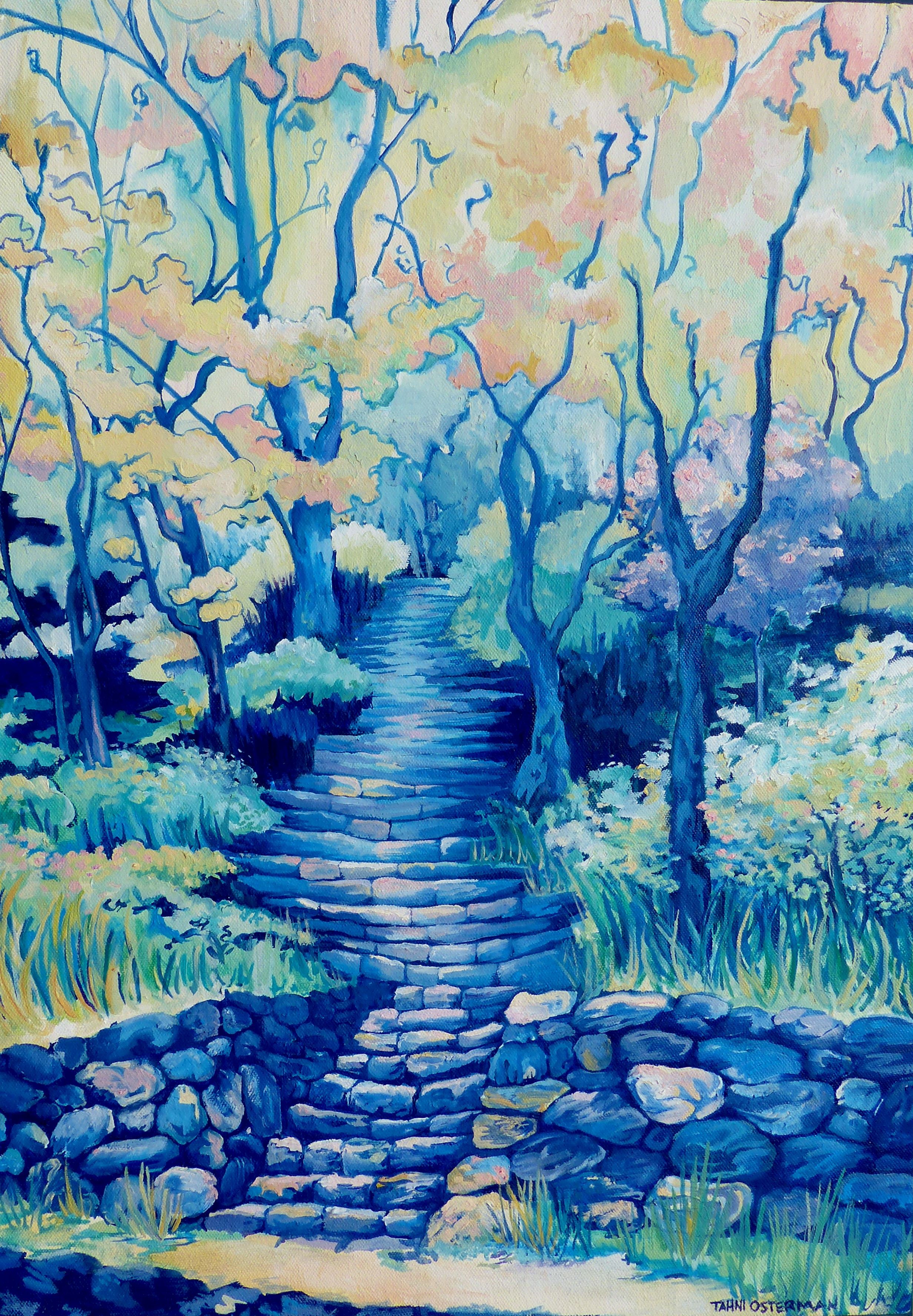 FOREST-STAIRCASE-OIL-PAINTING-TAHNI-OSTERMAN