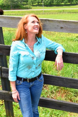 Redhead Woman - Fence