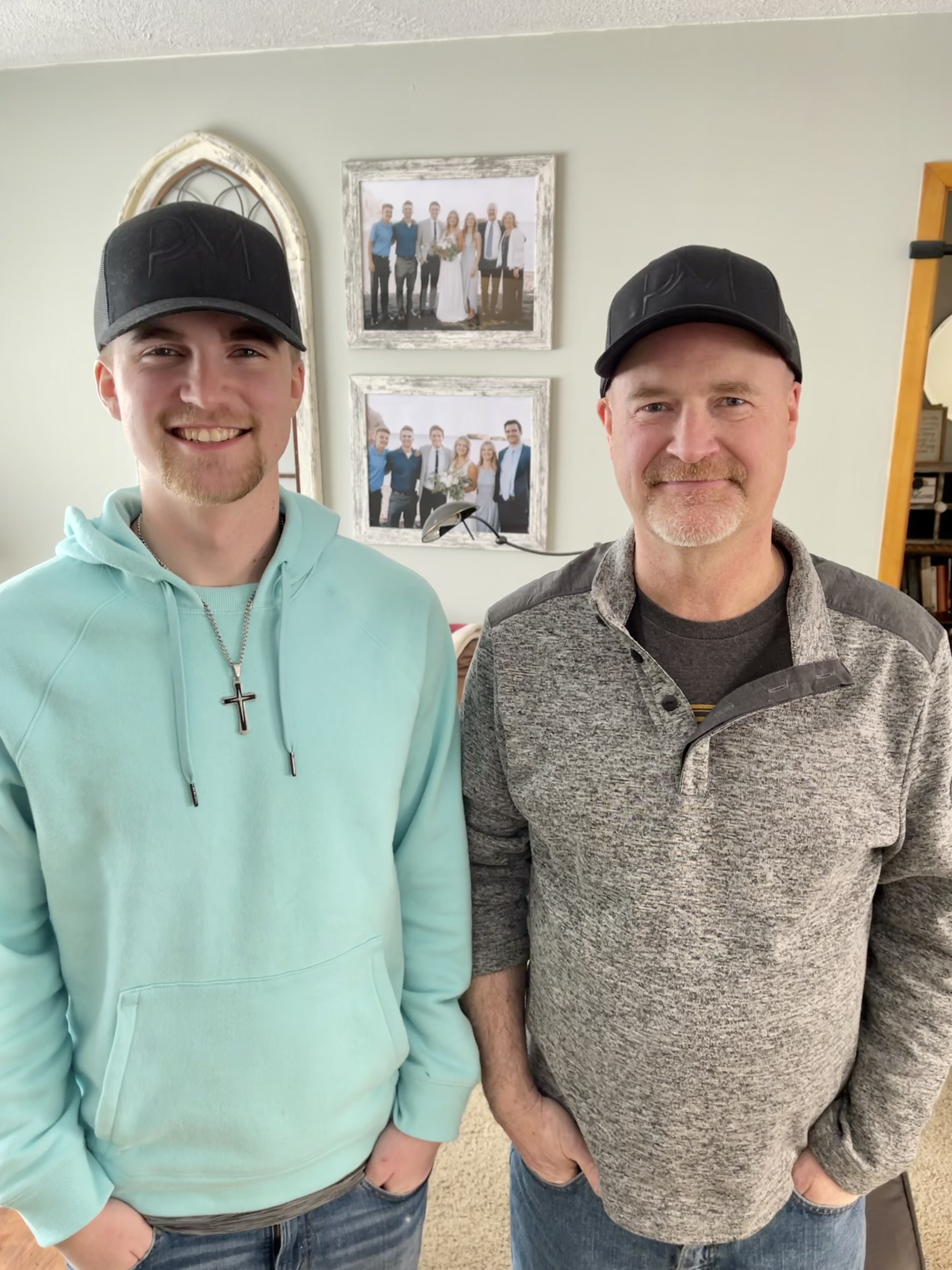 Todd and Clay Rasmussen wearing our All black PM hat