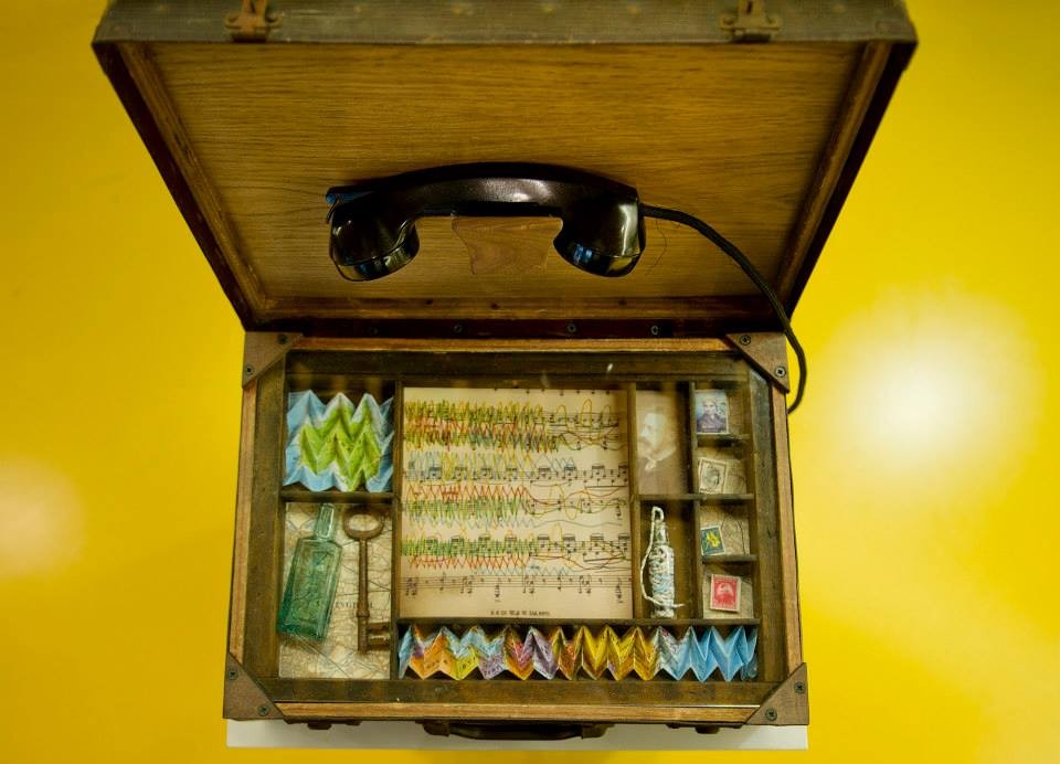 Artwork in suitcase