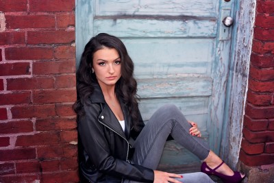 Brunette Woman - Blue Door